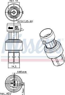 Nissens 301024 - Пневматический выключатель, кондиционер unicars.by