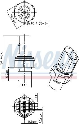 Nissens 301101 - Пневматический выключатель, кондиционер unicars.by