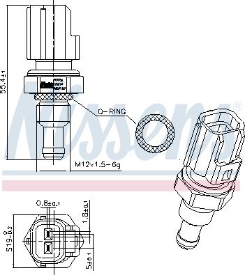 Nissens 207056 - Датчик, температура охлаждающей жидкости unicars.by