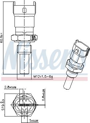 Nissens 207019 - Датчик, температура охлаждающей жидкости unicars.by