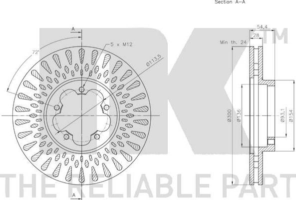 NK 202587 - Тормозной диск unicars.by