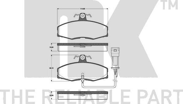 NK 222502 - Тормозные колодки, дисковые, комплект unicars.by