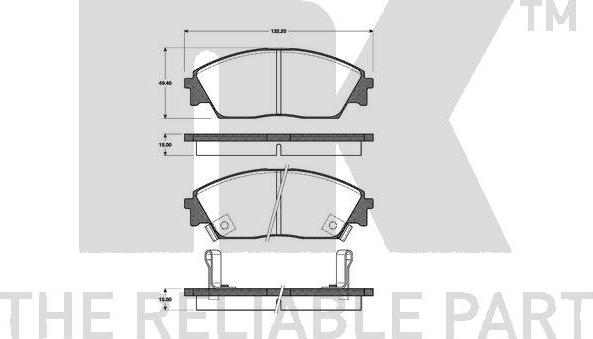 NK 222615 - Тормозные колодки, дисковые, комплект unicars.by