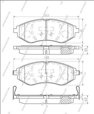 NPS D360O20 - Тормозные колодки, дисковые, комплект unicars.by