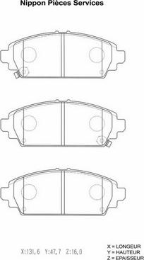 NPS H360A47 - Тормозные колодки, дисковые, комплект unicars.by