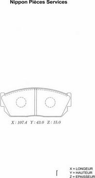 NPS H360A13 - Тормозные колодки, дисковые, комплект unicars.by