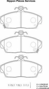 NPS H360A31 - Тормозные колодки, дисковые, комплект unicars.by