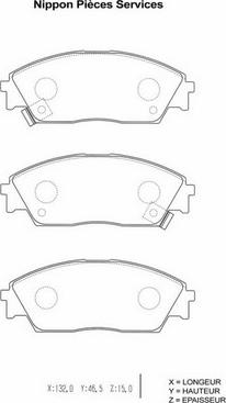 NPS H360A23 - Тормозные колодки, дисковые, комплект unicars.by