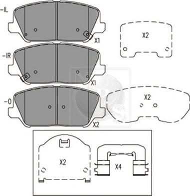 Hyundai S58101A6A02 - Тормозные колодки, дисковые, комплект unicars.by