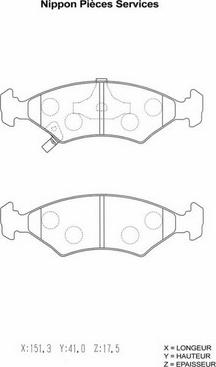 NPS K360A04 - Тормозные колодки, дисковые, комплект unicars.by