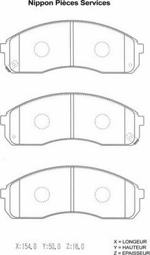 NPS K360A08 - Тормозные колодки, дисковые, комплект unicars.by