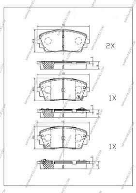 NPS K360A25 - Тормозные колодки, дисковые, комплект unicars.by