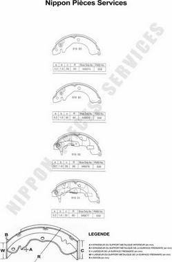 NPS M350I26 - Комплект тормозных колодок, барабанные unicars.by