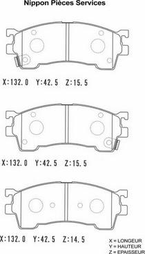 NPS M360A40 - Тормозные колодки, дисковые, комплект unicars.by