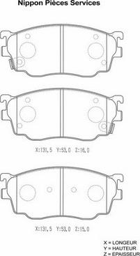 NPS M360A56 - Тормозные колодки, дисковые, комплект unicars.by