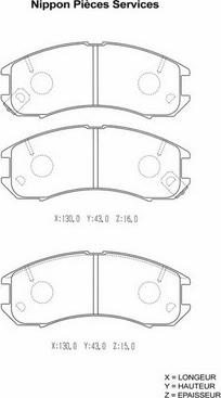 NPS M360A31 - Тормозные колодки, дисковые, комплект unicars.by