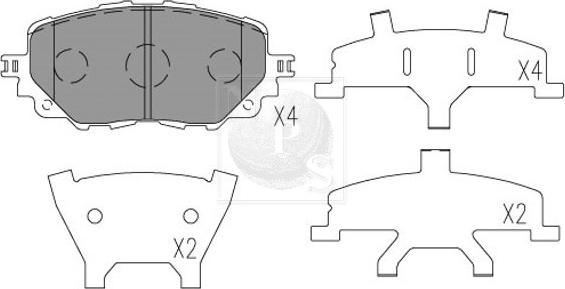 NPS M360A74 - Тормозные колодки, дисковые, комплект unicars.by