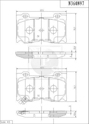 NPS N360N97 - Тормозные колодки, дисковые, комплект unicars.by