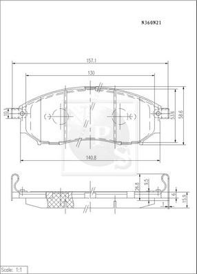 NPS N360N21 - Тормозные колодки, дисковые, комплект unicars.by