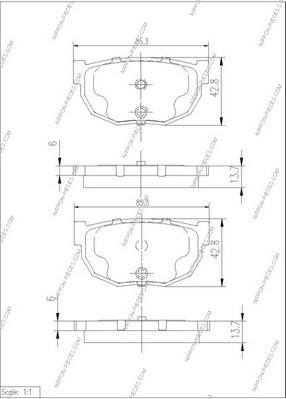 NPS N361N21 - Тормозные колодки, дисковые, комплект unicars.by