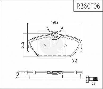 NPS R360T06 - Тормозные колодки, дисковые, комплект unicars.by