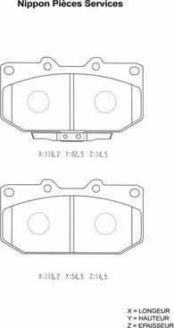 NPS S360U24 - Тормозные колодки, дисковые, комплект unicars.by