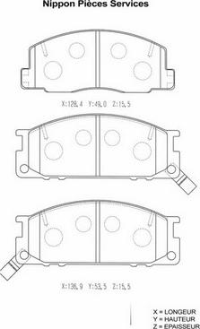 NPS T360A42 - Тормозные колодки, дисковые, комплект unicars.by