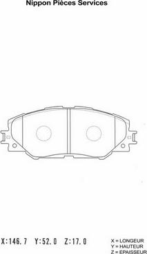 NPS T360A51 - Тормозные колодки, дисковые, комплект unicars.by