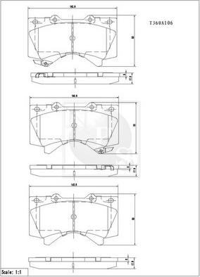 NPS T360A106 - Тормозные колодки, дисковые, комплект unicars.by