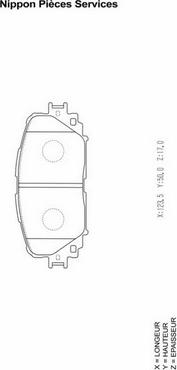 NPS T360A119 - Тормозные колодки, дисковые, комплект unicars.by