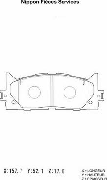 NPS T360A110 - Тормозные колодки, дисковые, комплект unicars.by