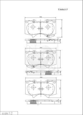 NPS T360A117 - Тормозные колодки, дисковые, комплект unicars.by