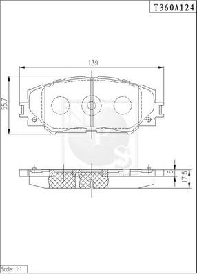 NPS T360A124 - Тормозные колодки, дисковые, комплект unicars.by