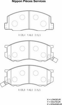 NPS T360A39 - Тормозные колодки, дисковые, комплект unicars.by