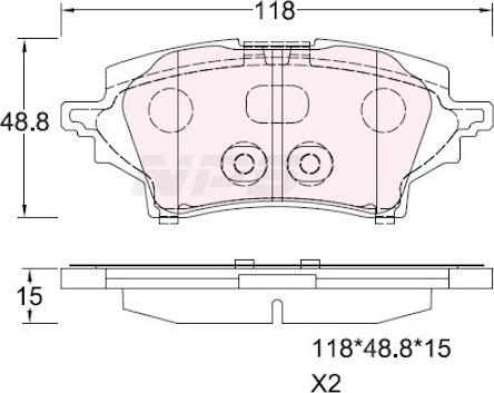 NPS T361A42 - Тормозные колодки, дисковые, комплект unicars.by