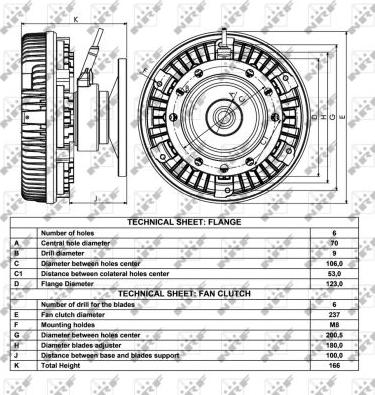 NRF 49033 - Сцепление, вентилятор радиатора unicars.by