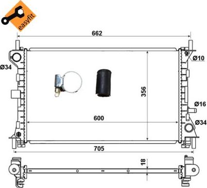 NRF 509615 - Радиатор, охлаждение двигателя unicars.by