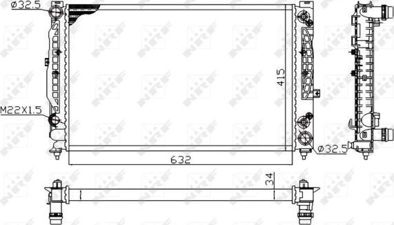 NRF 519504A - Радиатор, охлаждение двигателя unicars.by