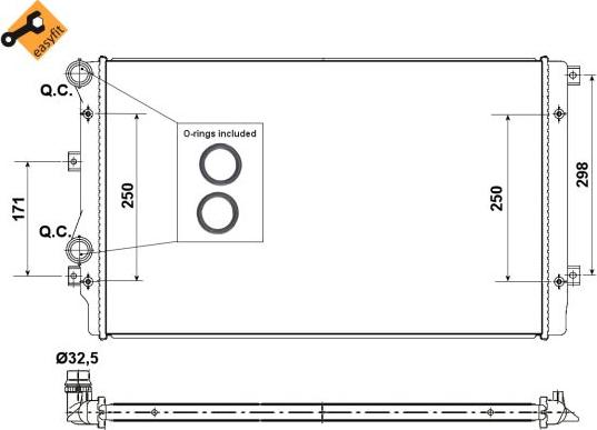 NRF 53406 - Радиатор, охлаждение двигателя unicars.by