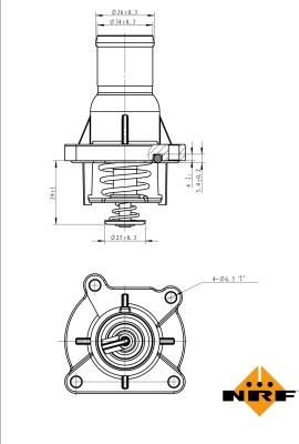 NRF 725046 - Термостат охлаждающей жидкости / корпус unicars.by