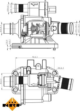 NRF 725058 - Термостат охлаждающей жидкости / корпус unicars.by