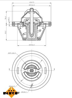 NRF 725064 - Термостат охлаждающей жидкости / корпус unicars.by