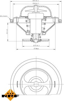 NRF 725086 - Термостат охлаждающей жидкости / корпус unicars.by