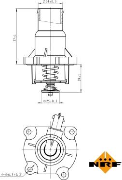 NRF 725033 - Термостат охлаждающей жидкости / корпус unicars.by