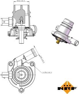 NRF 725025 - Термостат охлаждающей жидкости / корпус unicars.by