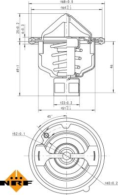 NRF 725142 - Термостат охлаждающей жидкости / корпус unicars.by