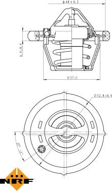 NRF 725159 - Термостат охлаждающей жидкости / корпус unicars.by