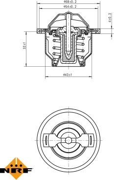 NRF 725205 - Термостат охлаждающей жидкости / корпус unicars.by