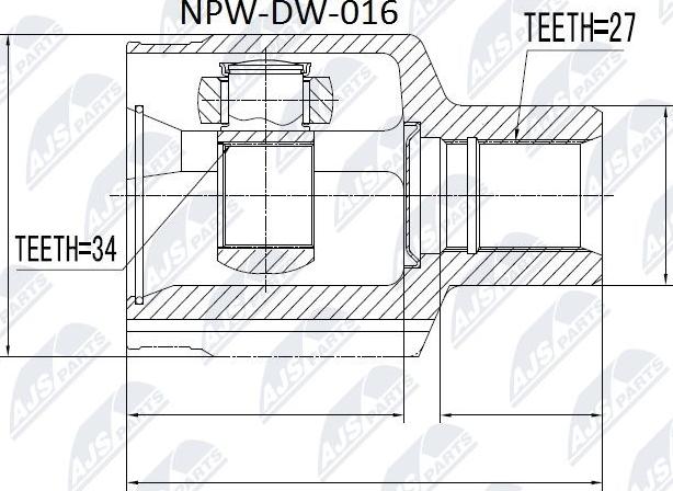 NTY NPW-DW-016 - Шарнирный комплект, ШРУС, приводной вал unicars.by