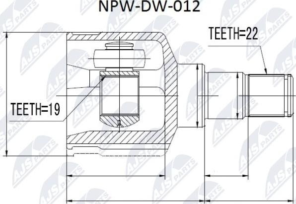 NTY NPW-DW-012 - Шарнирный комплект, ШРУС, приводной вал unicars.by